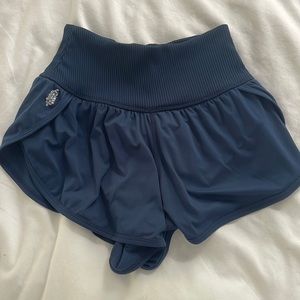 Free people game time shorts navy/ sea blue